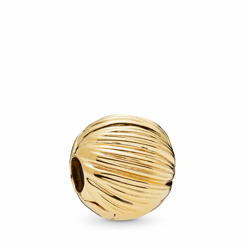 Pandora Shine™ Seeds Of Elegance Clip Charm Ireland - 18ct Gold Plated/Silicone - 728946AUD